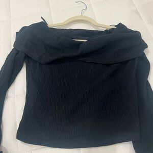 Silence + Noise Black Off-Shoulder Sweater